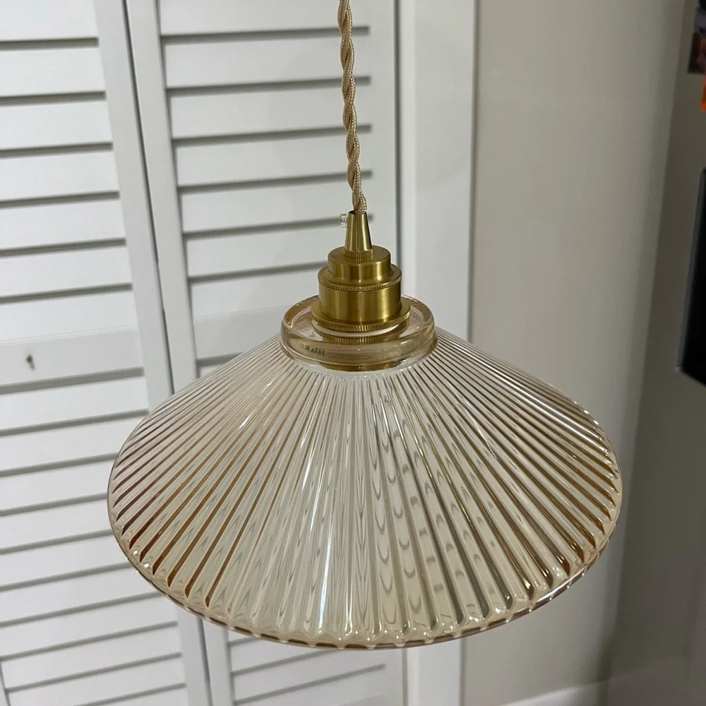KucooN Chandelier Ceiling Lamp Light - Brass glass